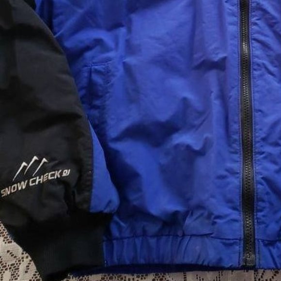 Vintage Polaris Winter Snowmobile Jacket Black Blue Medium - Picture 3 of 8